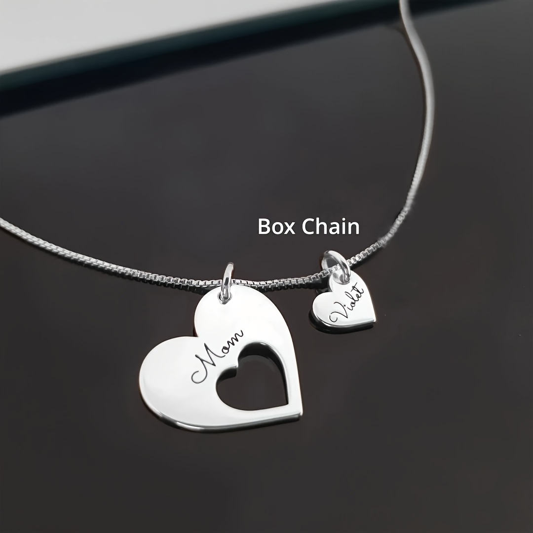 Personalized Heart-Shaped Mom Name Necklace